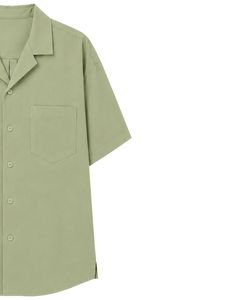 Customized Light Olive Green Oversized Casual Men <b>Shirt</b> <b>Half</b> Sleeve <b>Button</b> Up Cuban Collar Loose Fit Summer Fashion Top Wear - Product Image 4