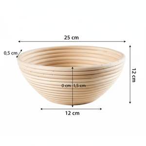 Proofing <b>Basket</b> Set Natural Rattan <b>Bread</b> Proofing <b>Basket</b> Set for Sourdough Dough Rising Banneton Kit Baking Tool with Liner - Product Image 2