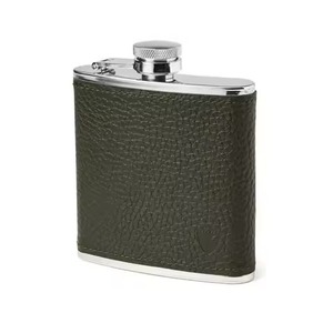8oz for Whiskey Stainless Steel 304 Hip Flask Black Gold Silver Powder Coat or Leather Hip Flask - Product Image 4
