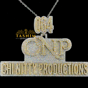 Pendentif classique personnalisable en or rose plaqué, diamant de laboratoire certifié IGI, forte demande, prix de gros, unisexe - Product Image 1