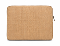 Housse pour ordinateur portable moderne en jute AMANI avec fermeture éclair antichoc, sac de transport quotidien, option de logo personnalisé