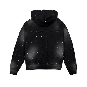 เสื้อฮู้ดดี้ปักเพชรแบบสวม Unisex ทรงโอเวอร์ไซส์ สไตล์สตรีทแวร์ลำลอง ผ้าฟลีซมีฮู้ด 100% ผ้าฝ้าย ระบายอากาศได้ดี สำหรับผู้ชาย - Product Image 2