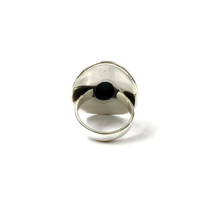 Handmade Vintage 925 Sterling Silver Turquoise <b>Ring</b> Natural Green Stone Oval Statement Boho Jewelry - Product Image 2