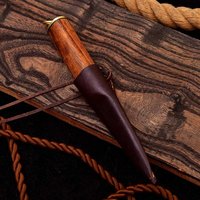 Couteau de chasse et de survie artisanal personnalisé, petit couteau utilitaire pour le bushcraft, le camping, le travail du bois, couteau de poche droit en carbone pour l'extérieur et l'EDC