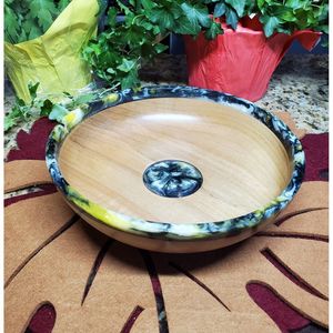 Bol artisanal en bambou et bois de luxe, combinaison de résine et de bois pour les collations et les fruits RR ENTERPRISES - Product Image 5