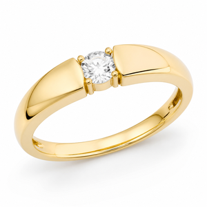 Bague de fiançailles minimaliste ronde avec diamant solitaire de laboratoire certifié IGI, or 14 carats, sertissage à 4 griffes, DEF VVS, OEM ODM, bijoux personnalisés - Product Image 1