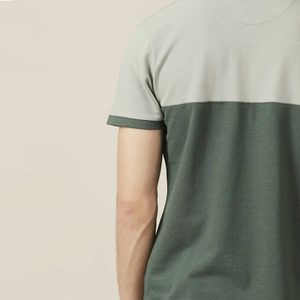 เสื้อโปโลชาย แขนสั้น ทรงปกติ ผ้าฝ้ายถัก ระบายอากาศดี ดีไซน์กระเป๋า  แบบคัลเลอร์บล็อก - Product Image 4