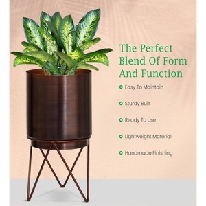 Hot Selling Durable Eco-Friendly Bronzed Metal Garden Set New Design Tripod <b>Stand</b> Planter <b>Pot</b> For Home Hotel - Product Image 2