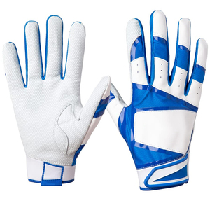 Gants de frappe en cuir bleu et blanc, ambidextres, fermeture auto-agrippante, unisexes, pour adultes, durables, pour l'entraînement - Product Image 1