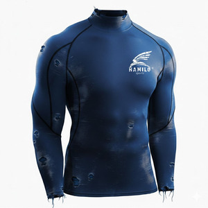 Chemise de compression à manches longues pour homme en coton 100% de haute qualité, légère et respirante avec motif uni - Product Image 6