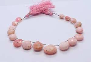 Cuentas de Ópalo Rosa Facetadas en Forma de Corazón AAA de 10-15 mm, Cuentas de Ópalo Rosa Natural en Forma de Corazón de 8 Pulgadas, Cuentas de Ópalo Rosa Sueltas - Product Image 4