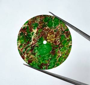 K Gems - Esfera de Reloj Redonda Ultrafina de Jaspe Verde Sedimentario Natural de 28.50mm y 0.70mm, Hecha a Mano, de Lujo, con Accesorios de 2mm - Product Image 3