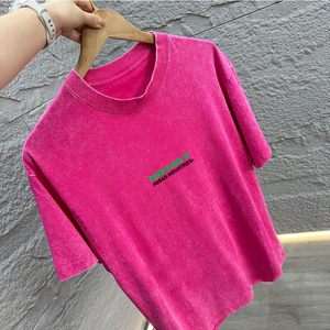 เสื้อยืดแขนสั้นโอเวอร์ไซส์ผู้ชาย พิมพ์ลายตัวอักษรสีเขียว คอกลม ทรงลำลอง ผ้าเจอร์ซีย์ คอริบ 100% ผ้าฝ้าย สไตล์สตรีทแวร์ - Product Image 4