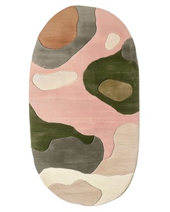 Alfombra de Lana/Algodón Hecha a Mano Personalizada, Moderna, para Uso Doméstico, con Diseño Floral de Pelo Alto, Lavable, con Forma y Logotipo Adorables, de Proveedor de la India - Product Image 1