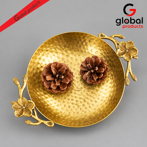 Bandeja redonda de metal con diseño de mono para servir café y bebidas, estilo antiguo, chapada en oro, para restaurante. - Product Image 3