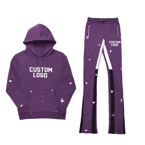 Men Tracksuit <b>Workout</b> Outfit Set <b>Hoodie</b> And Jogger Pants Slim Fit Cotton Blend Breathable Fabric Gym Fitness Comfortable For Men - Product Image 3