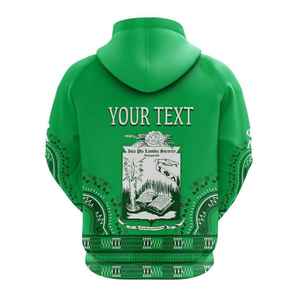Sweat à capuche zippé Iota Phi Lambda Sorority vert émeraude avec motif Dashiki Rose, sweat-shirt personnalisé à fermeture éclair intégrale unisexe, sweat à capuche africain - Product Image 2