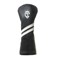 Housse de tête de club de golf en cuir PU imperméable avec impression de logo personnalisé, broderie de haute qualité