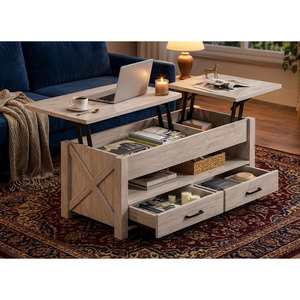 <b>Lift</b>-<b>Top</b> Storage <b>Coffee</b> <b>Table</b> with Drawers - Product Image 4