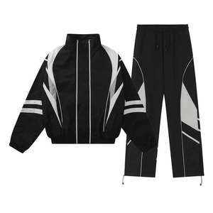 Winter Windbreaker Solid Customizable Track Suits Breathable Plus Size Two Piece Sets Men Women Casual Streetwear Sportswear - Product Image 1