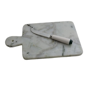 Marble Stone <b>Grey</b> Texture Surface with Handle Vegetable Chopping <b>Blocks</b> with <b>Knife</b> Set Kitchen Tools Cutting Board - Product Image 1