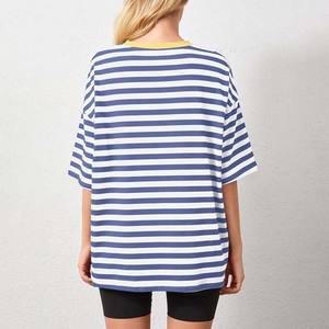 Camiseta Holgada de Verano para Mujer, con Hombros Caídos, de Algodón Transpirable, Manga Corta, Color Personalizado, Logotipo Personalizado, Alta Calidad - Product Image 6