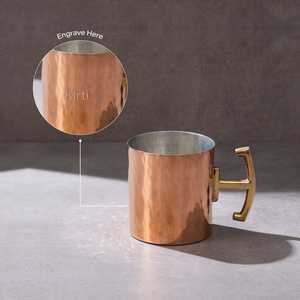 Mug de qualité supérieure en cuivre brun, écologique, design Japandi unique, poignée personnalisée, grande capacité, vaisselle élégante pour le bureau - Product Image 5
