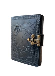 Journal en cuir noir fait à la main avec un motif de dragon en relief, carnet d'écriture vintage, carnet de croquis vierge, cadeau pour homme et femme avec serrure - Product Image 4