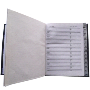 Carnet de notes/journal/agenda à couverture rigide brodée noire en papier recyclé fait main de haute qualité, option cadeau, logo personnalisé - Product Image 3