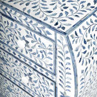 Cajón de pecho de color blanco y azul de nuevo diseño con Cajón Grande decoración del hogar de WONDER OVERSEAS