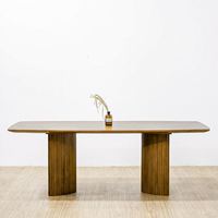 Ensemble de salle à manger 6 places en bois massif de qualité supérieure, style moderne du milieu du siècle, mobilier de restaurant écologique, usage commercial extérieur pour hôtels