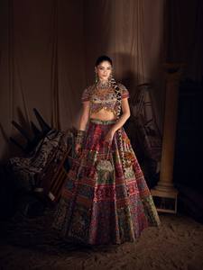 Heavy Muslin Cotton Real Mirror Work Fully Stitched Lehenga Choli with Handwork Lace & Latkan 4 Meter Flair Lehenga <b>Canvas</b> Patta - Product Image 6