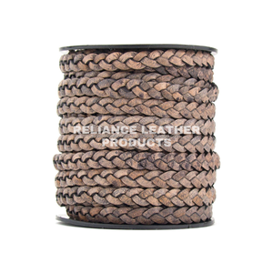 Cordón de cuero bolo trenzado plano negro de 3 capas indio de la mejor calidad, cuerda vintage, impermeable, hallazgos y componentes de joyería, dijes - Product Image 5