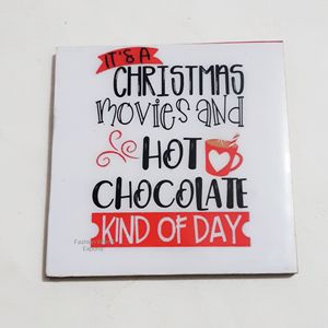 Sous-verres en émail de sublimation d'arbre de Noël Sous-verres de boissons de vacances festives pour boissons chaudes et froides personnalisés ou vierges pour cadeaux - Product Image 3