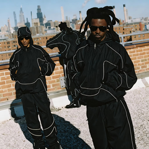 Custom Men's Streetwear Nylon Outdoor <b>Jacket</b> and Trousers Sets Tracksuit for Men - Product Image 6