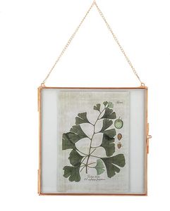 Simple Square Metal Photo <b>Frame</b> With Cherry Print <b>Gold</b> Tone Hanging Decor - Product Image 4