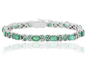 Pulsera de esmeraldas naturales de alta calidad, plata de ley 925, hecha a mano, regalo de boda, joyería al por mayor - Product Image 6