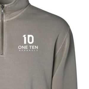 Unisex Pigment Dye Quarter Zip Sweatshirt Midweight Cotton Pullover Casual Streetwear Top Custom Printing OEM ODM Supplier - Product Image 5