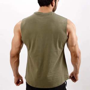 Débardeur de sport pour homme 100 % coton, respirant, pour musculation et fitness, sans manches, décontracté, haute qualité, vente en gros - Product Image 2