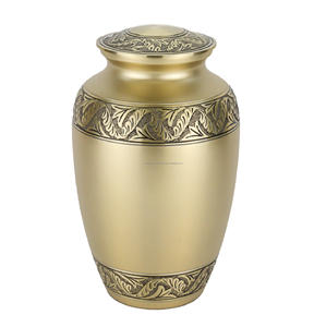 Urnas de cremación de latón clásicas y de alta calidad con diseño de corte de diamante, acabado en color dorado y negro para cenizas humanas - Product Image 2