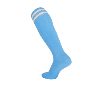 Chaussettes de football mi-hautes rayées respirantes en tricot pour adultes, vêtements de sport, blanc, noir, rouge, jaune, bleu - Product Image 2
