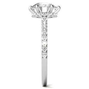 Anillo de diamantes amarillos de 18k con corte redondo brillante, halo oculto de 6 puntas, anillo de compromiso con diamante cultivado en laboratorio para novia y boda. - Product Image 3