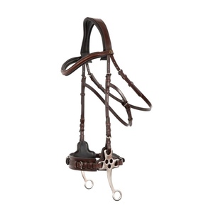 Bridon pour cheval en cuir véritable, artisanal et durable, avec rênes, pour l'équitation de trail et de course, offrant un ajustement confortable. - Product Image 5