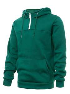 Sweat-shirt à demi-zip pour homme avec col montant, doublure en polaire brodée, 100% coton, hiver, extérieur - Product Image 3
