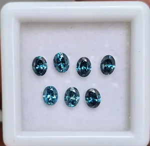 Diamant ovale de taille 5*3 mm, couleur bleu vif fantaisie, clarté VVS-VS, diamant CVD cultivé en laboratoire pour la fabrication de bijoux fantaisie - Product Image 1