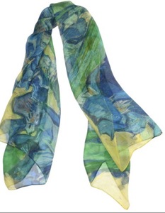 Écharpe en soie et mousseline d'été, logo personnalisé, impression numérique, pour femme, élégante, de luxe, longue, légère, faite à la main - Product Image 5
