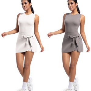 Combinaison de sport respirante et à séchage rapide pour femme, écologique, pour la gym, le fitness, le tennis, avec pantalon extensible doux et uni pour la course à pied - Product Image 1