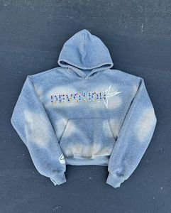 OEM Winter Heavyweight Custom Gemstone Oversized Crop 100% Cotton Breathable French Terry Plain Dyed Custom Logo Printed - Product Image 4