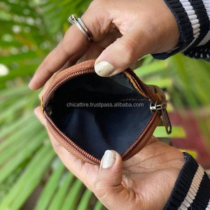 Real Handmade Hair on Hide Fur Leather Coin Change <b>Purse</b> Round Credit Card Holder Case Western Stylish Cute <b>Small</b> Round Wallet - Product Image 6