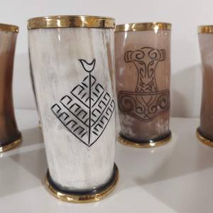 Verre à shot en corne de Viking, fait main, poli, écologique, décoration de fête - Product Image 5